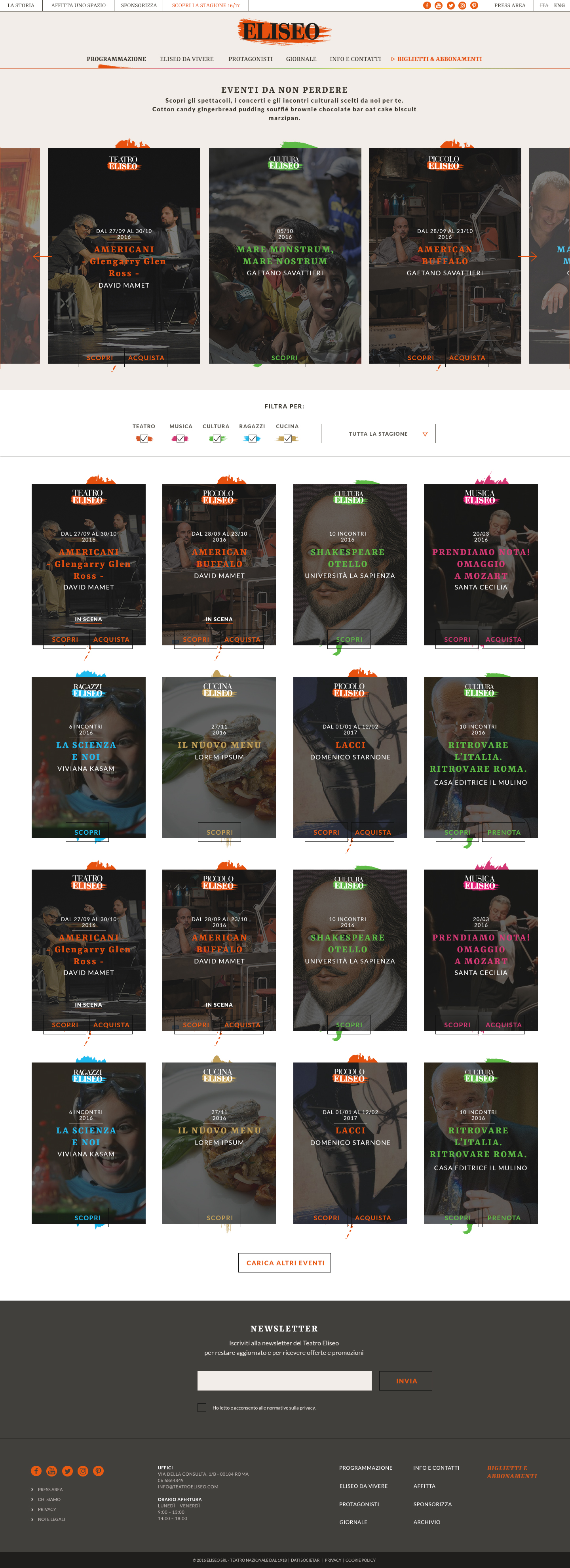 Teatro Eliseo Programme